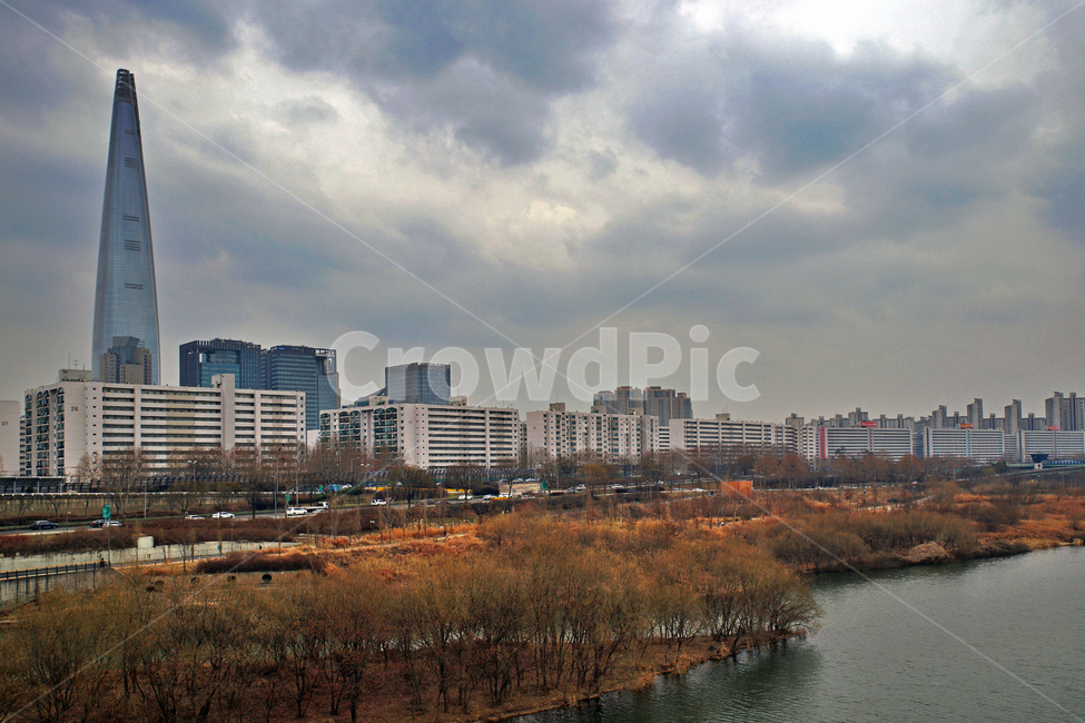 잠실,한강,아파트,제2롯데월드,잠실둔치,자연,송내천,도시,풍경,city,landscape,한국도시풍경,한국도시경관,korea cityscape