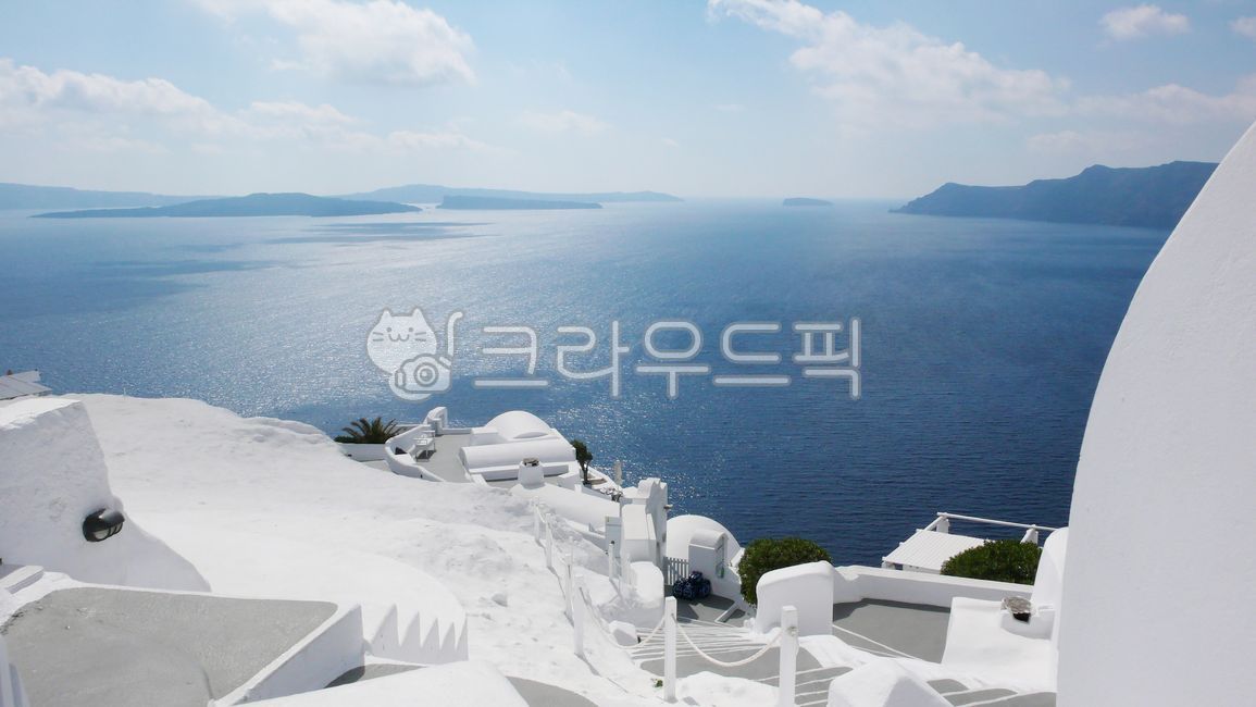 Greece Santorini,Greece,Mediterranean,blue ocean,white building,Overseas,santorini,summer