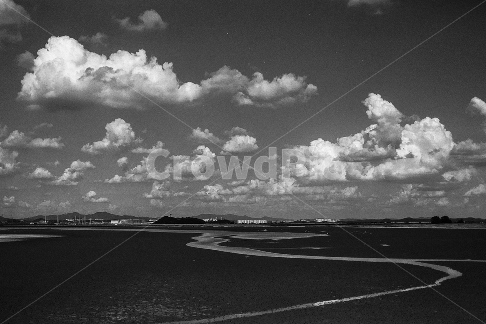 바다,갯벌,갯골,썰물,구름,하늘,바닷물,물길,풍경,자연,weather,날씨,nature,cumulus,적운,outdoors,옥외,cloud,sky