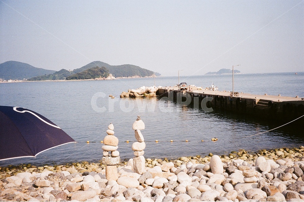 바다,필름카메라,돌,돌탑,stone