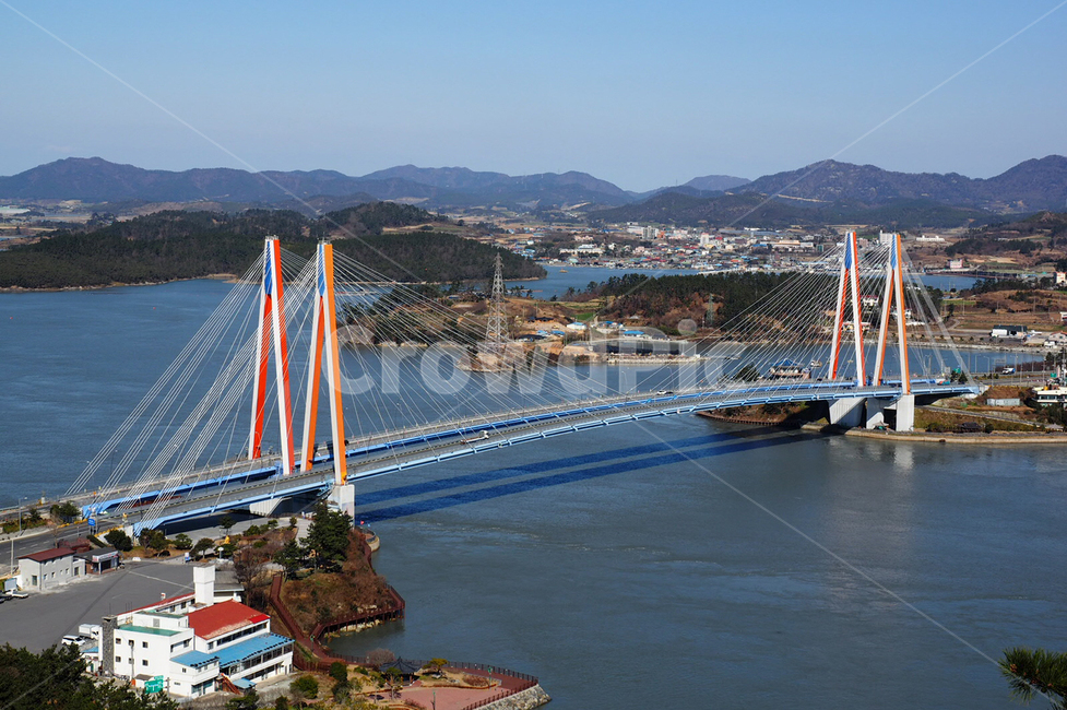 진도,돌산대교,풍경,다리,bridge,landscape,맑음,건축물,건물외관,exterior,building,structure,architecture,construction