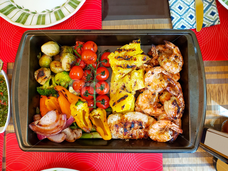 새우,파인애플,토마토,양파,파프리카,브로콜리,방울양배추,구운새운,구운파인애플,구운토마토,구운양파,구운파프리카,구운방울양배추,구운브로콜리,food,음식