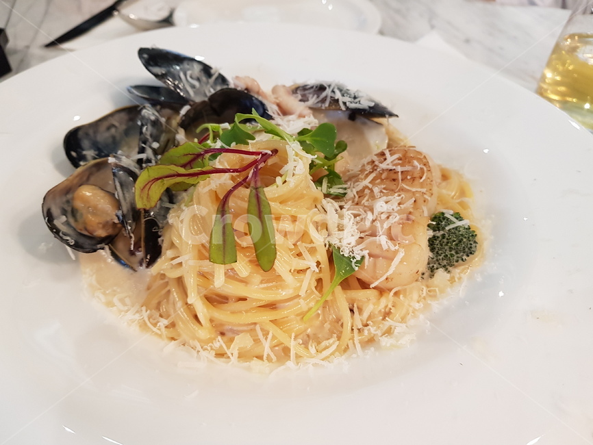파스타,크림파스타,음식,홍합,새우,씨푸드,pasta,food