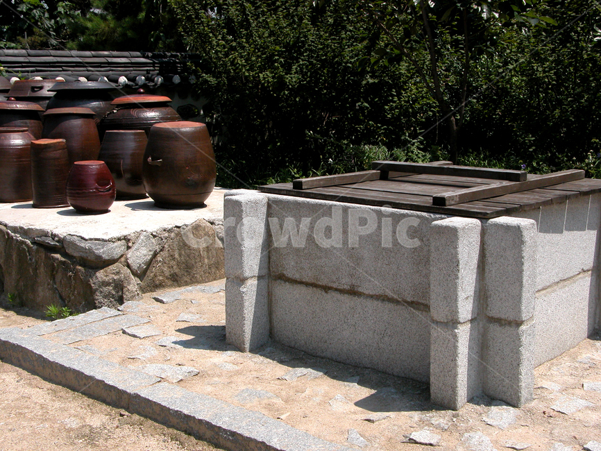 한국,전통가옥,항아리,우물,담장,한옥,집