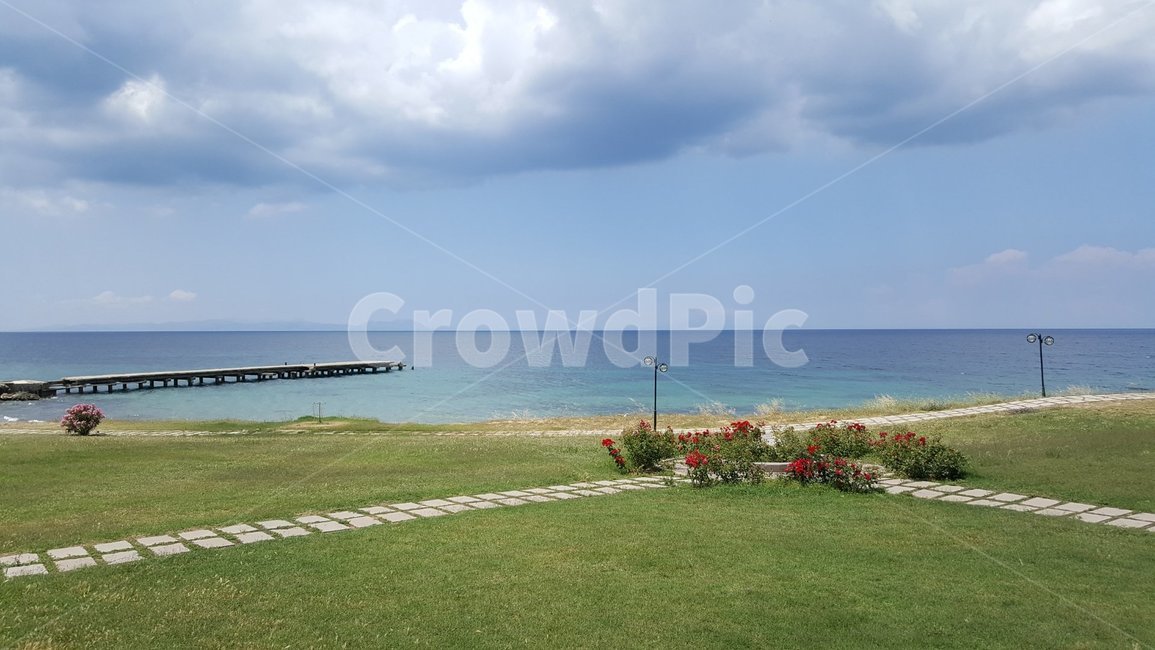 해변,바다,꽃,하늘,휴가,구름,beach,sea,ocean,flowers,sky,vacation