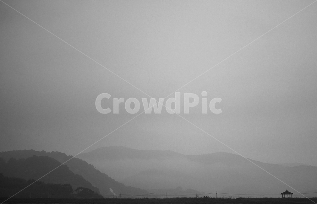 산,안개,정자,구름,흑백,자연,풍경,mountain,fog,cloud,black,white,뚝방,경치,아름다움,장관,경관,landscape,beautiful,view,자연,풍경,nature,landscape,흑백,모노톤,monochrome,black and white,outdoors,옥외
