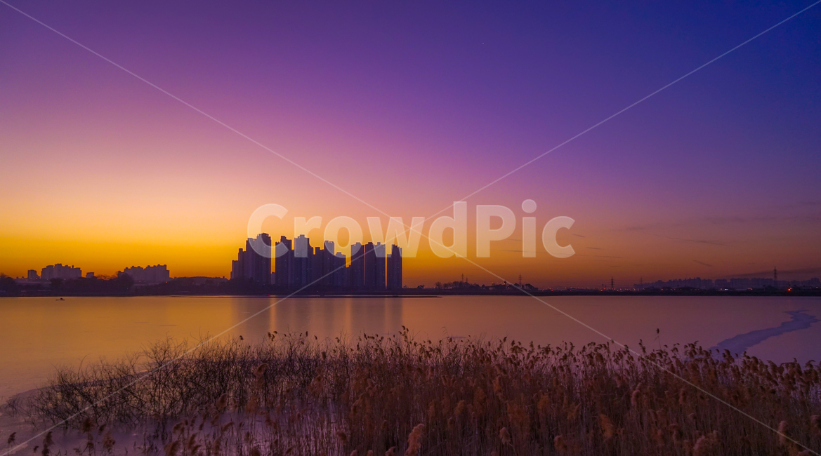 호수,여명,새벽,반영,투영,건물,풍경,감성,겨울,계절,야경,밤,풍경,nightscape,night,landscape,도시,city,식물,자연,plants,nature,실루엣,그림자,silhouette,shadow,plant,grass,잔디,outdoors,옥외,sky,하늘,sunset,일몰,dawn,red sky,붉은 하늘,dusk,황혼