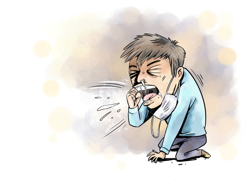 남자,침,콧물,미세먼지마스크,주저앉음,괴로움,고통,아픔,먼지,호흡곤란,호흡기질환,제체기,man,saliva,runnynose,yellowdust,finedustmask,sitdown,suffering,pain,dust,difficultybreathing,respiratorydisease,bodydisease,호흡기,예방,예방접종,감염,전염,감염병,전염병,미세먼지,질병,바이러스,감기,기침,세균,병원균,확진환자,격리,면역,사망자,의료,의료기관,의학,건강,헬스,인체,사람,캐릭터,보건,황사,폐질환,폐,공기,오염,공기오염,경고,비상사태,위생,관리,위생관리,확진,청결,환자,확산,방지,코로나,코로나바이러스,코로나19,폐렴,우한폐렴,에볼라,뉴스,삽화,respiratorytract,vaccination,infection,infectiousdisease,epidemic,finedust,disease,virus,cold,cough,germ,pathogen,confirmationpatient,isolation,immune,dead,medicaltreatment,medicalcenter,medicine,health,anatomy,person,characters,healthcare,duststorm,lungdisease,lungs,air,pollution,airpollution,warning,emergency,hygiene,management,hygienemanagement,confirmation,cleanliness,patient,diffusion,prevention,corona,coronavirus,corona19,pneumonia,wuhanpneumonia,ebola,news,호흡기증후군,신종바이러스,신종코로나바이러스,에볼라바이러스,메르스,respiratorysyndrome,h1n1virus,swinecoronavirus,일러스트,일러스트레이션,드로잉,핸드드로잉,수채화,상황,상황일러스트,looking,drawing,handdrawing,watercolor,situation,illustration,의료,의학,병원,medical,hospital,clinic,그래픽,일러스트레이션,graphic,illustration