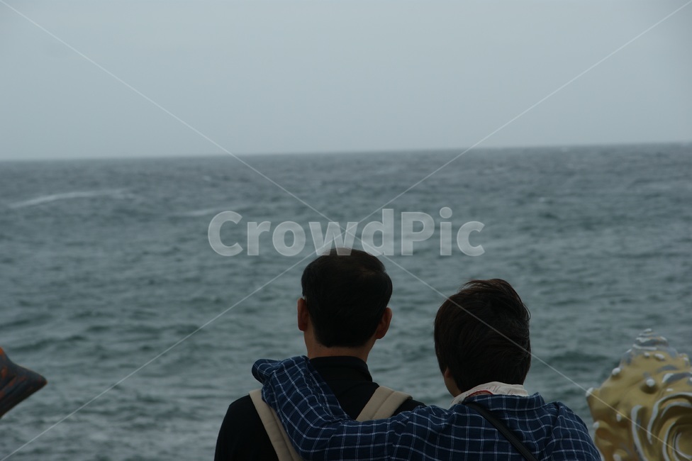 같은길,동반자,바다,중년,같은시선,사람,인물,인간,human,person,연인,커플,사랑,lover,couple
