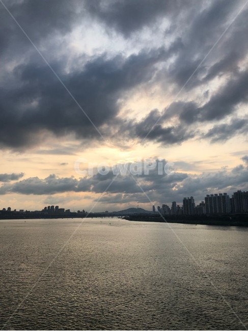 노을,한강,하늘,풍경,구름,도시,배경