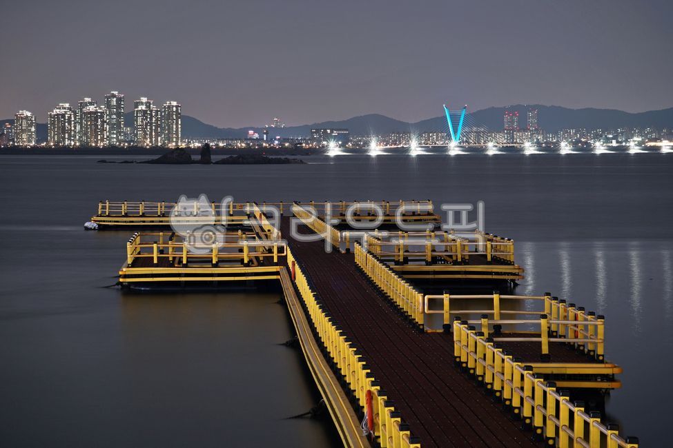 night view,cucumber too,ocean,Siheung city,Stork Rock Road,Baedari dock,Oido night view,west sea