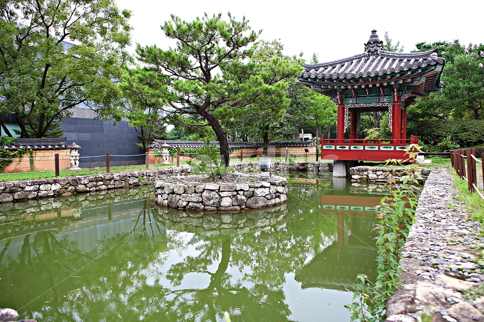 연지,연못,정자,정각,나무,물,풍경,자연,옛것,돌담,돌