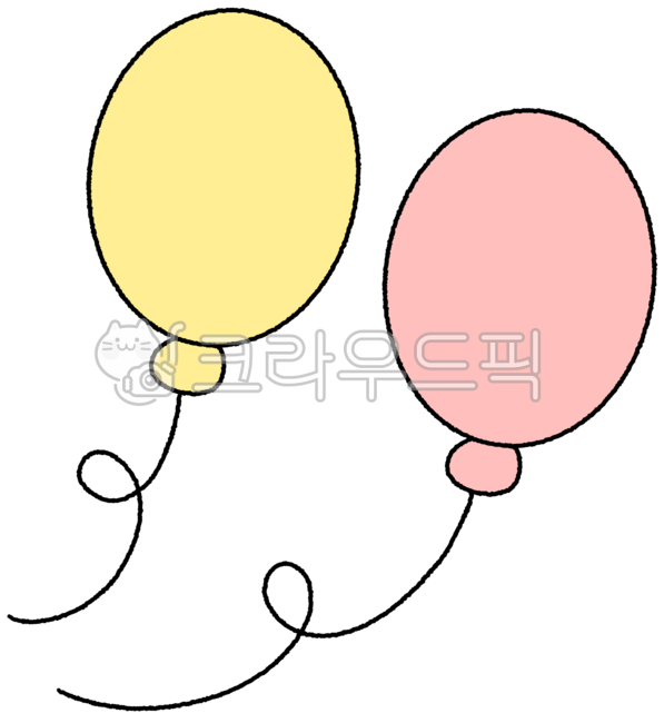 풍선, 풍선그림, 풍선드로잉, 풍선일러스트, 귀여운풍선, 사진,이미지,일러스트,캘리그라피 - 작은달작가