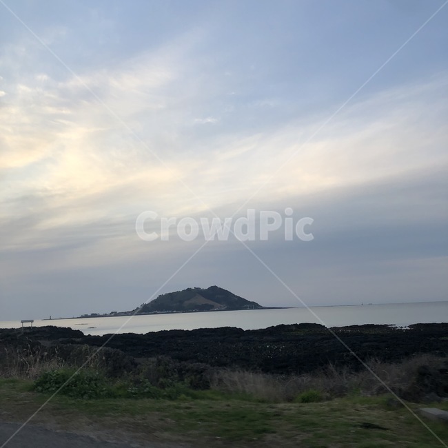 섬,바다,시골,제주도,하늘,구름,자연,풍경