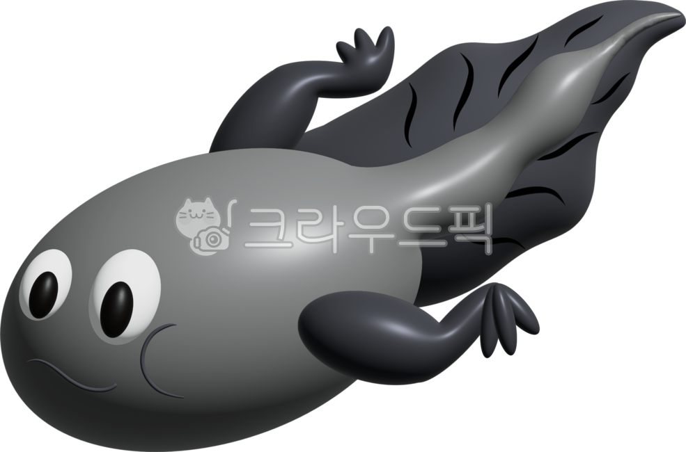 올챙이,올챙이뒷다리,개구리,연못,입체,3d