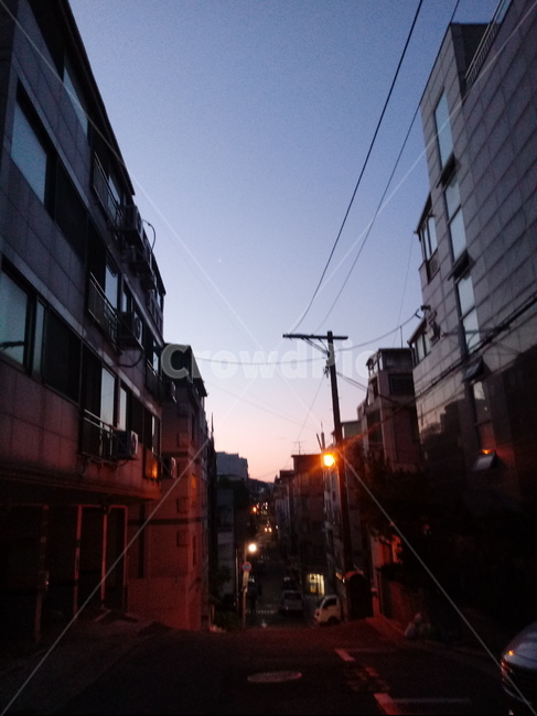 저녁,골목,하늘,노을,어스름