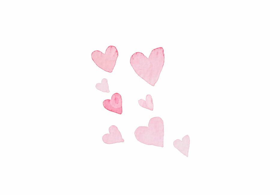 수채화,손그림,삽화,하트,사랑,psd,분홍,핑크,귀여운,사랑스러운,심플,누끼,미술,그림,art