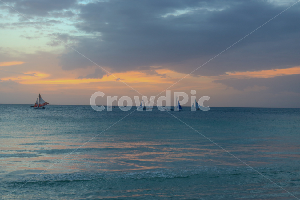 석양,바다,요트,보라카이,자연,자연,풍경,nature,landscape,해변,바다,beach,sea,watercraft,선박,vehicle,차량,transportation,교통,boat,보트