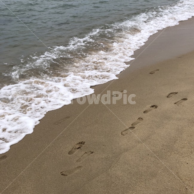 파도,해수욕장,바다,해변,발자국