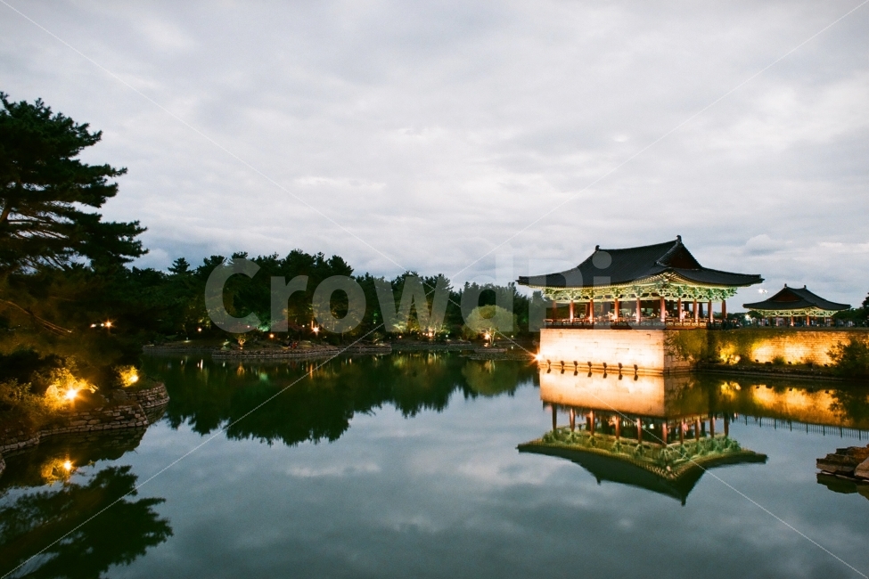 night view,film photography,Donggung Palace and Wolji Pond,Anapji night view,Anapji,Gyeongju Anapji