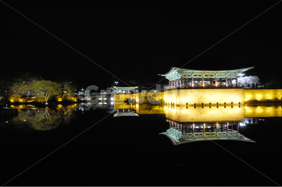 night view,nature,Anapji Pond,Wolji Pond,Gyeongju,Donggung Palace