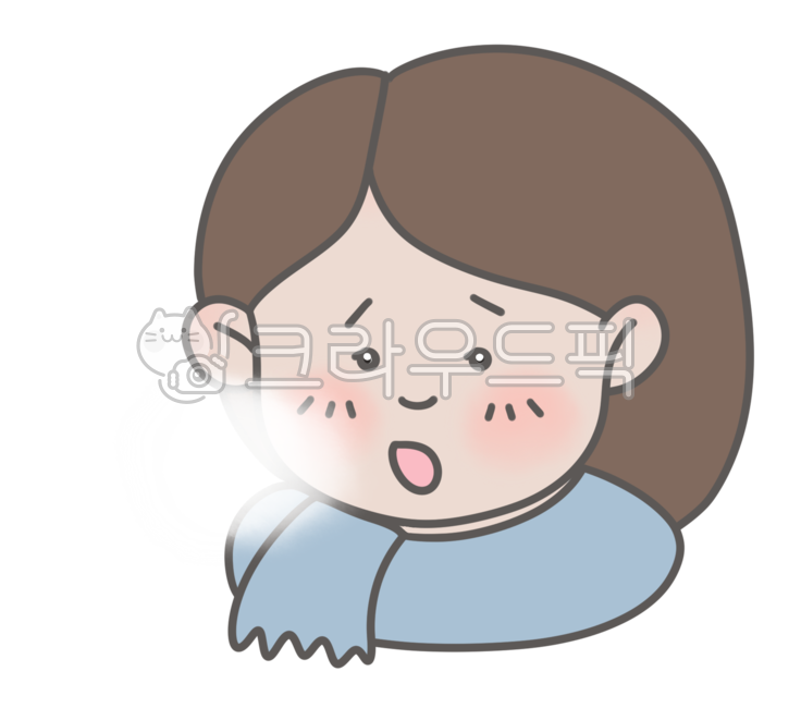 감기,추위,목도리,겨울,입김,한숨,윈터,소녀,여자,겨울추위,환절기