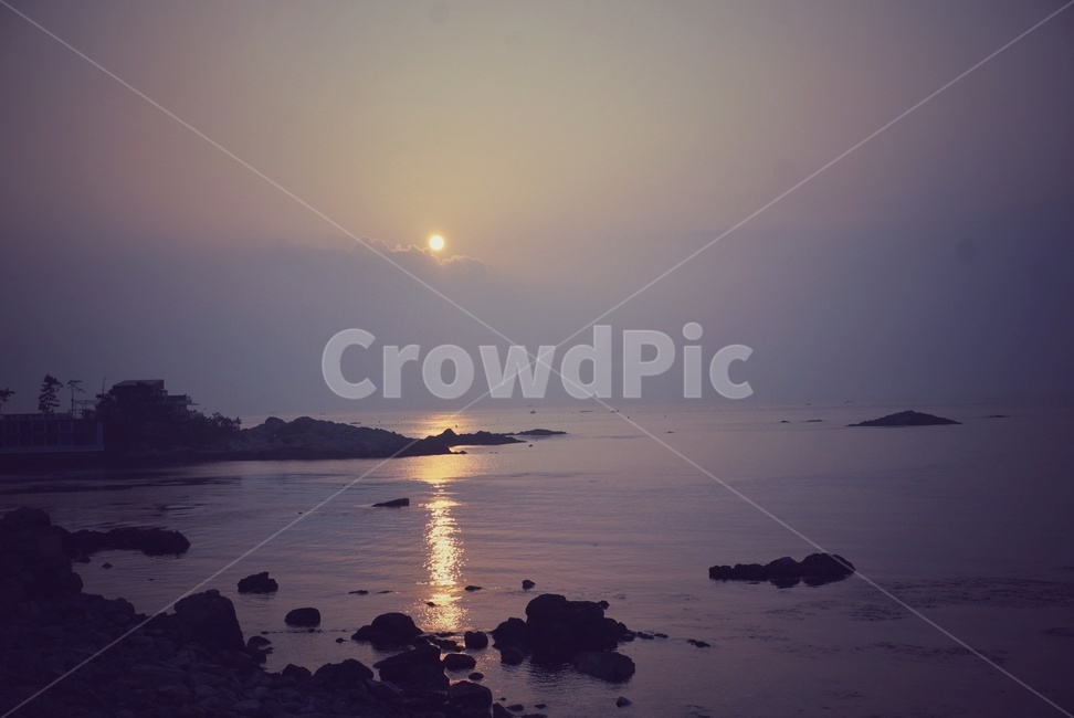 바다,일출,일몰,새벽,하늘,dusk