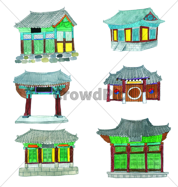 한옥,가옥,한국,손그림,물감그림,korea,watercolor,handdrawing,koreanstylehouse,house