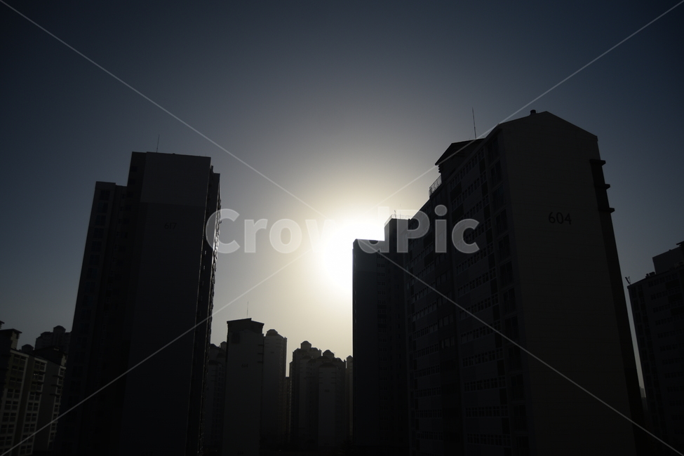 실루엣,건물,태양,하늘,그림자,아파트,도시,풍경,city,landscape,한국도시풍경,한국도시경관,korea cityscape,실루엣,그림자,silhouette,shadow,flare,플레어,light,빛,nature,자연