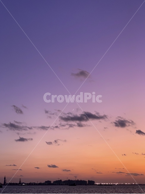 바다,하늘,노을,달,풍경,일몰,석양,sea,moon,sunset,sky,자연,풍경,nature,landscape