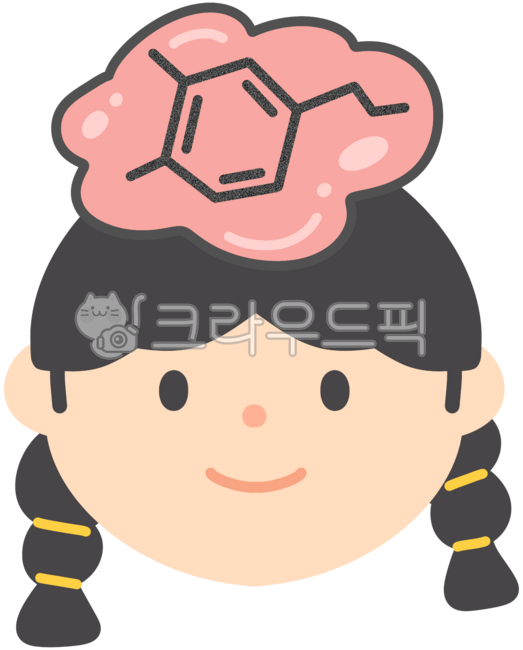 Dopamine,happiness hormone,brain science,brain hormone,brain health,mental health,brain neurotransmitters,brain structure,brain illustration,cute brain character,cute character,emotional character,concentration,sense of accomplishment,motiva