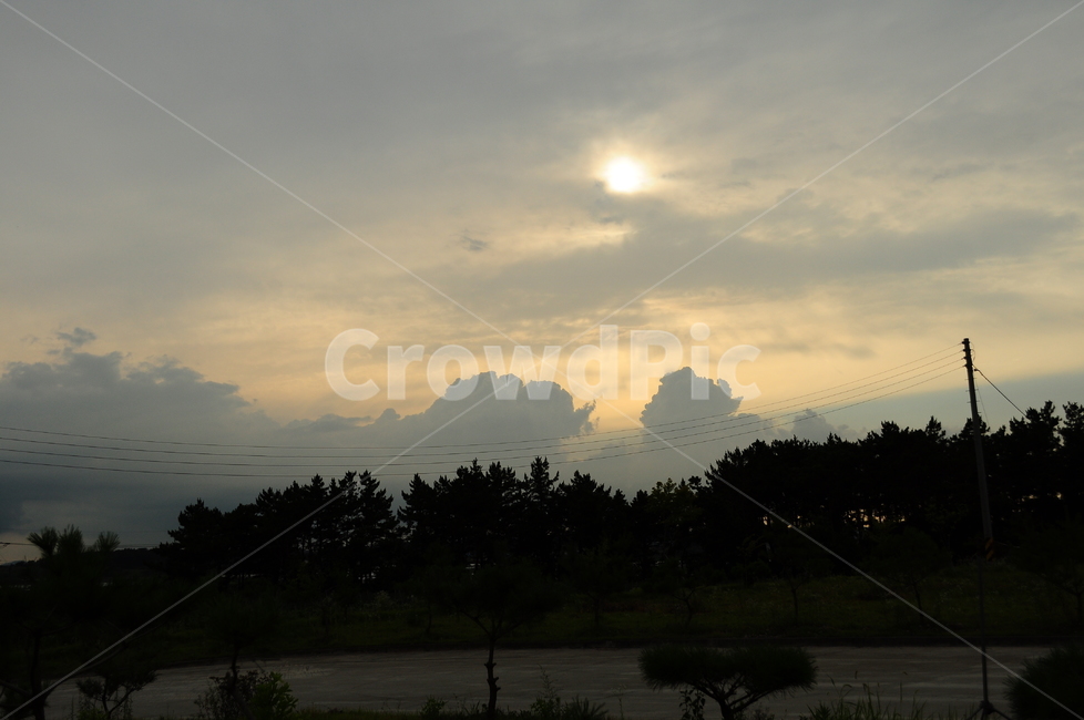 구름,하늘,노을,나무,전봇대,자연,흐린날,자연,풍경,nature,landscape,outdoors,옥외,weather,날씨,sky