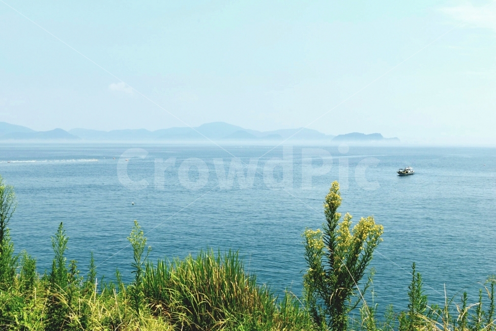푸른,바다,하늘,배,지평선,blue,sea,sky,자연,풍경,nature,landscape