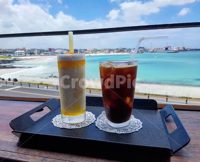 제주도,카페,아메리카노,바다,해변,여름,커피,카페,coffee,cafe