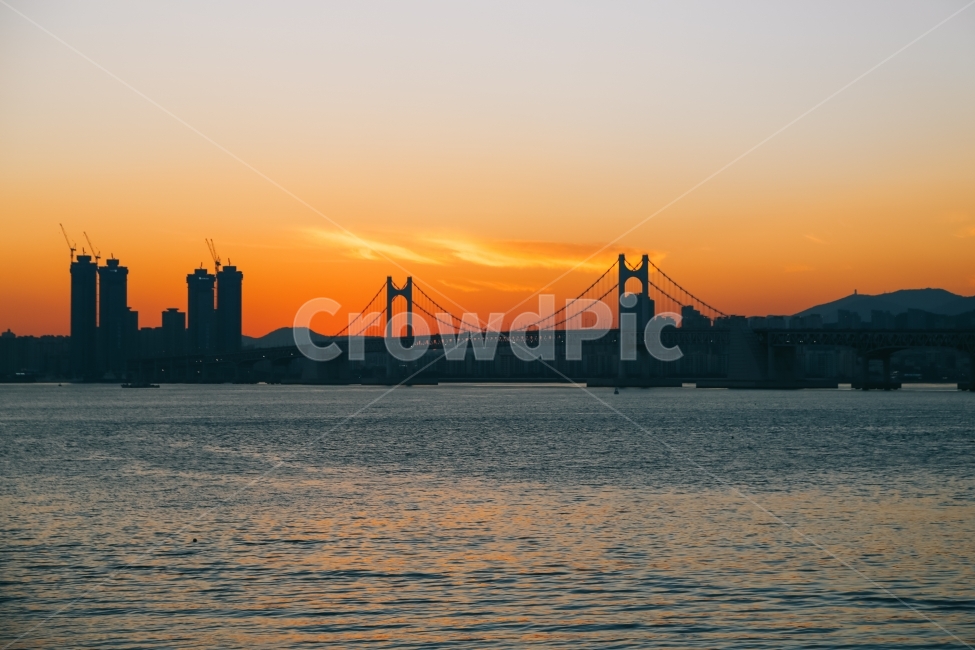 부산,부산항,다리,대교,노을,항,바다,도시,도시,풍경,city,landscape,한국도시풍경,한국도시경관,korea cityscape,실루엣,그림자,silhouette,shadow,outdoors,옥외,nature,자연