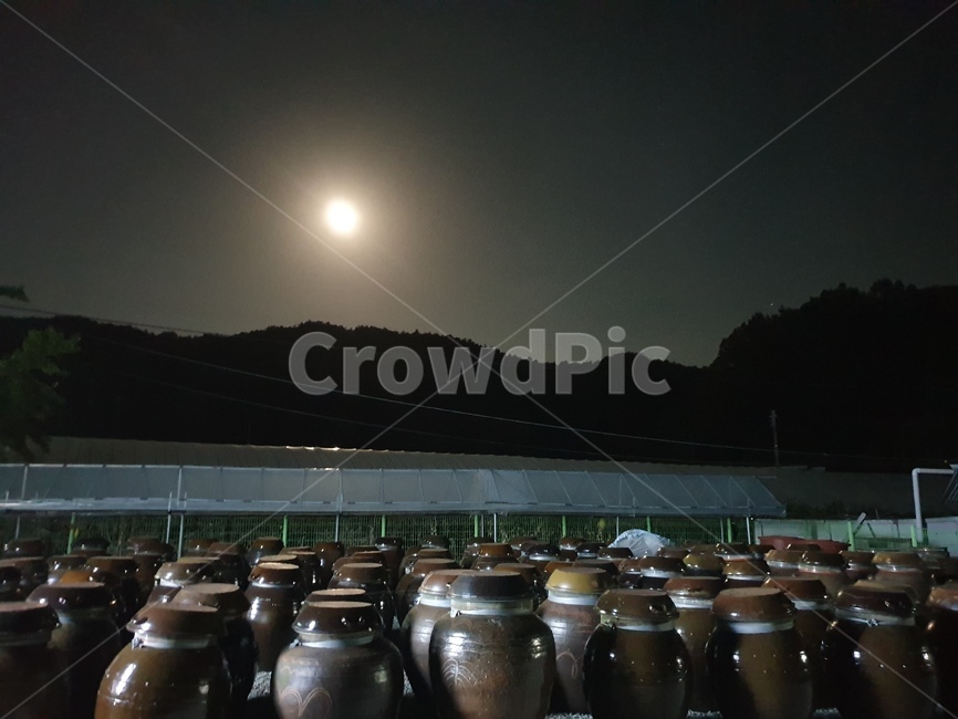 달빛,moon,장독,보름달,pottery