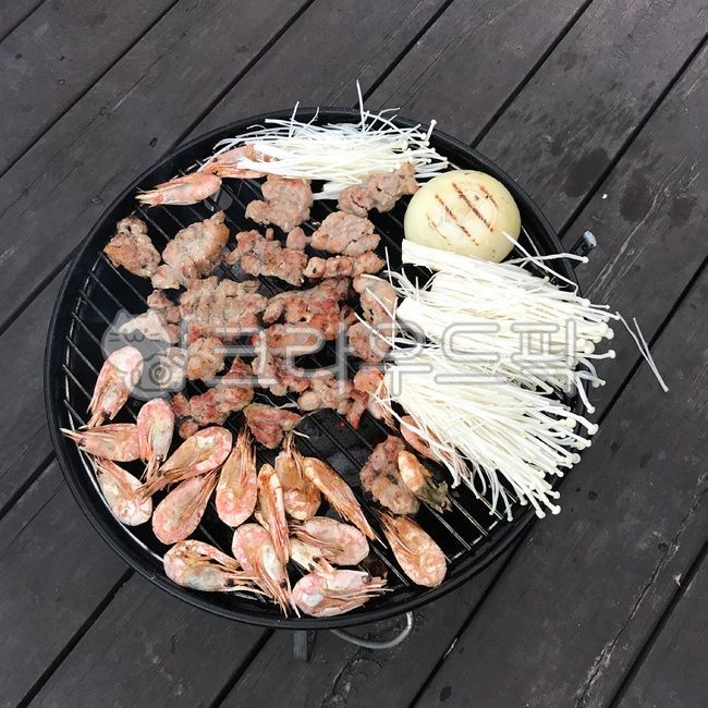 바베큐,바베큐파티,새우,고기,팽이버섯,버섯구이,food,음식