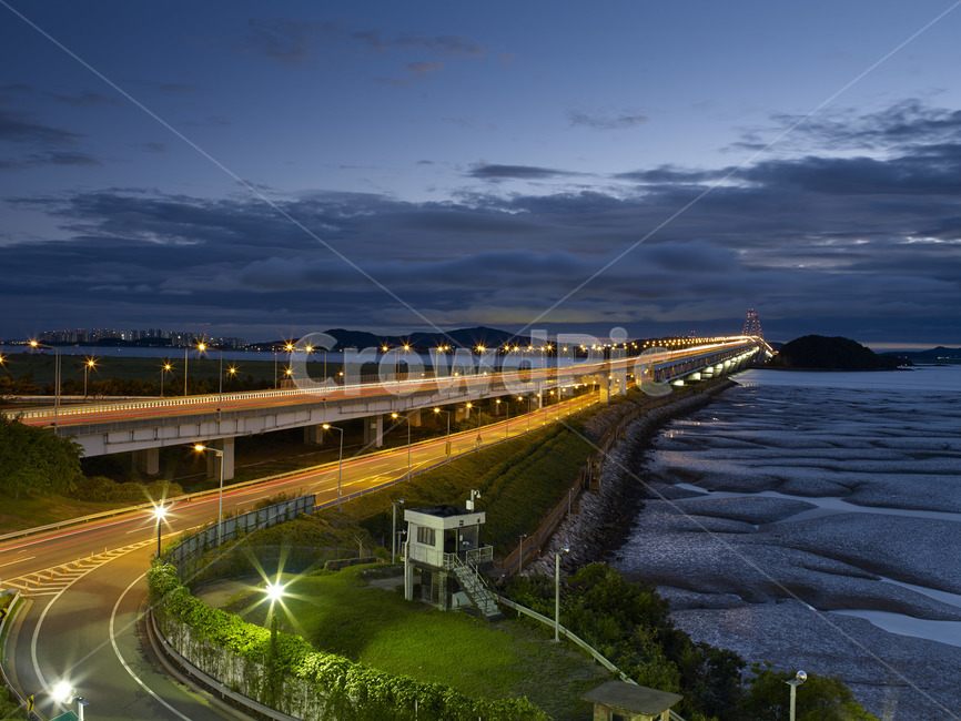 road,도로,bridge,영종대교,building,freeway,고속도로,건물,자연,야경,서해,영종도