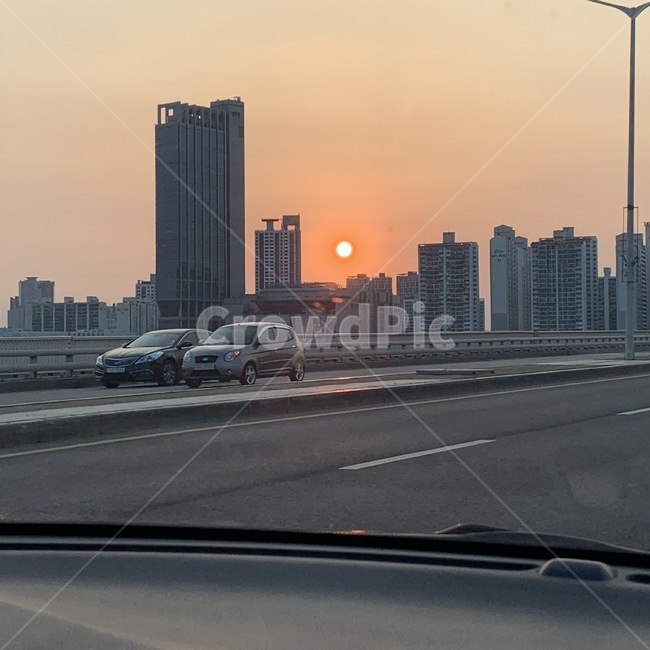road,도로,고속도로,freeway,해,저녁,감성