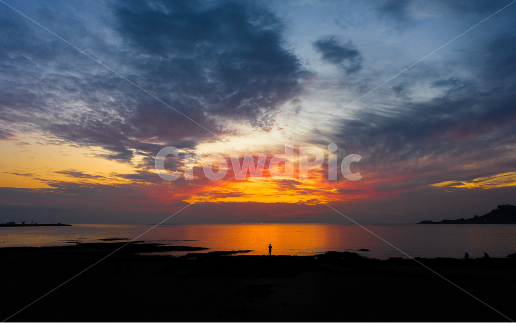 바다,일몰,풍경,노을,낚시,sea,sunset,landscape,자연,풍경,nature,landscape,outdoors,옥외,sky,하늘,red sky,붉은 하늘,dusk,황혼,dawn,새벽