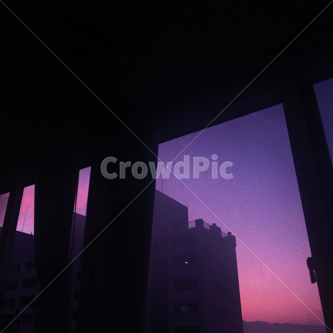하늘,노을,sky,purple,창가