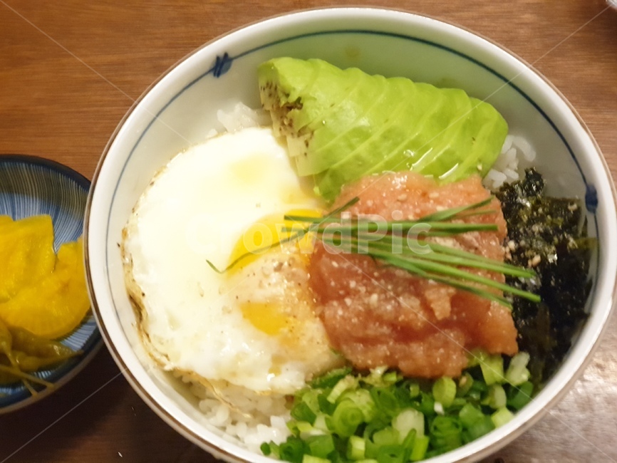 아보카도명란덮밥,일본가정식,저녁상,명란,아보카도