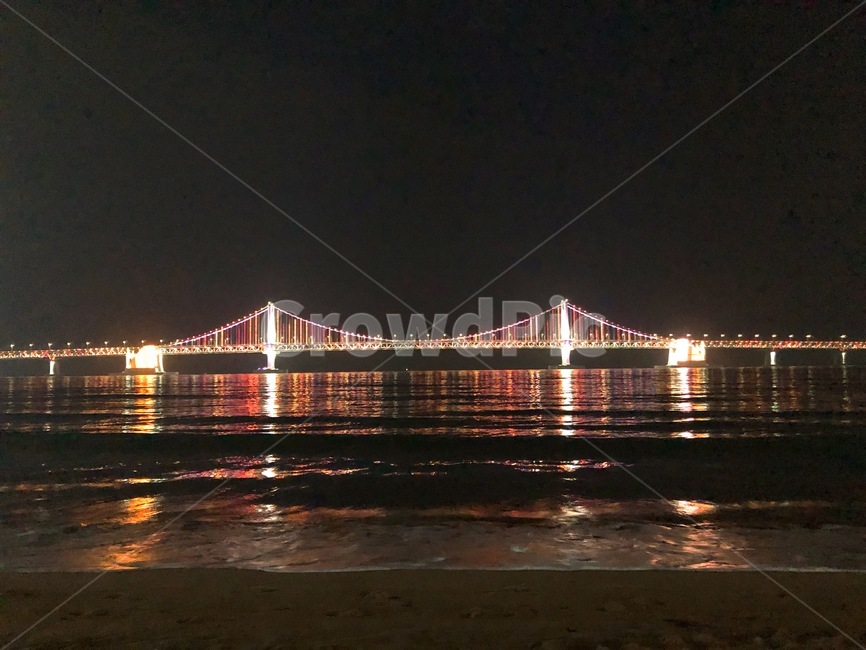 광안리,바다,광안대교,밤,밤바다,광안,다리
