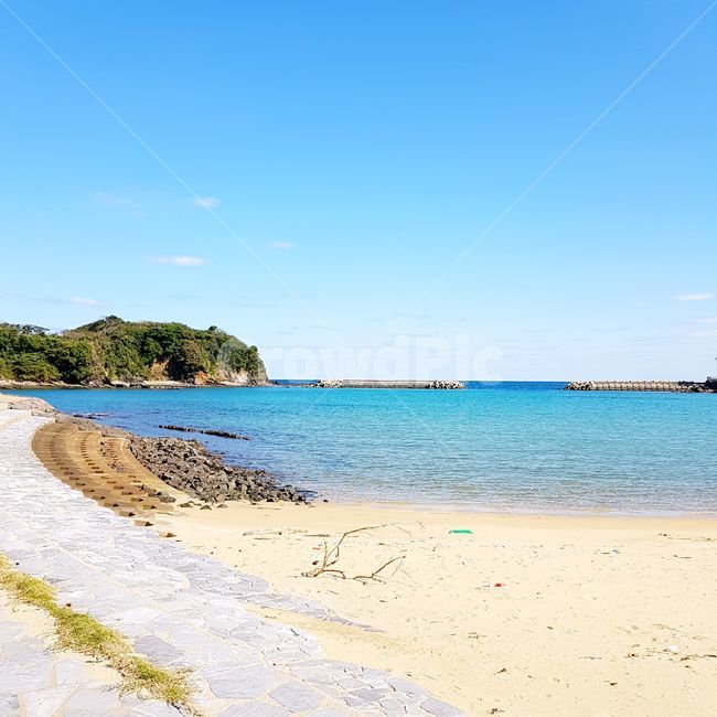 Beach,ocean,emerald color,Miuda Beach,Tsushima Island