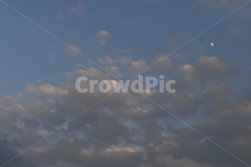 하늘,구름,저녁,달,저녁하늘,sky,moon