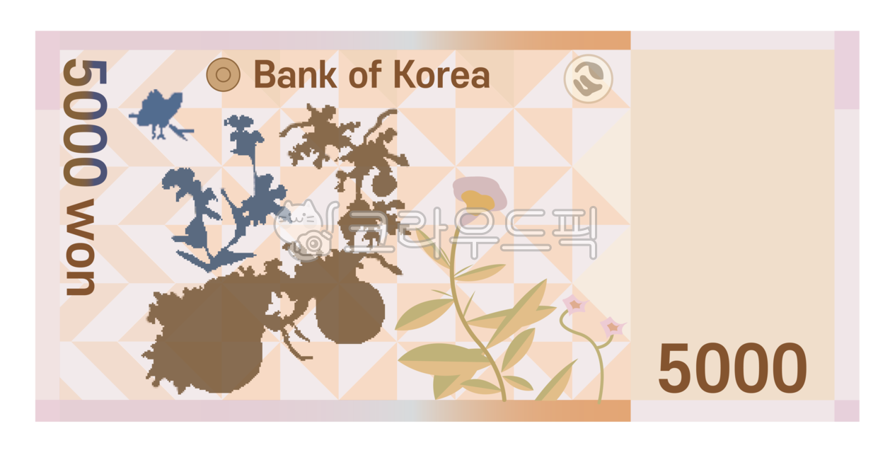 Banknote illustration,000 won bill,000 won back,economy,000 won,back of banknote,Five thousand won illustration,money,5,illustration,Back side of banknote illustration,graphic,finance