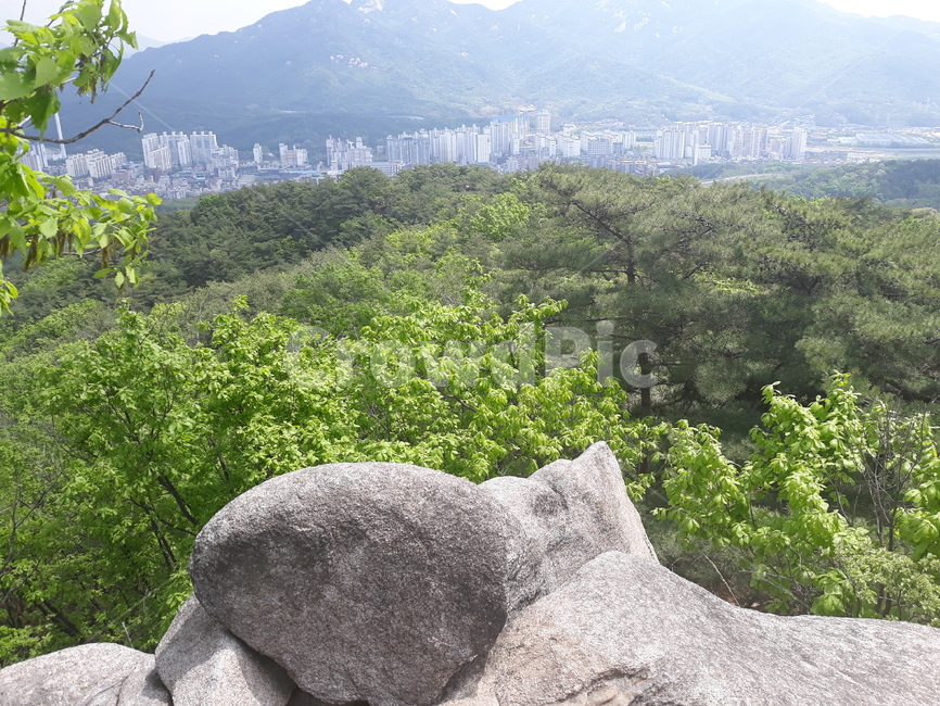 산,바위,도심,정상,미세먼지