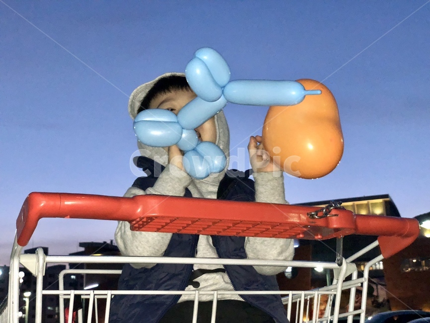 풍선,아동,카트,마트,플래시