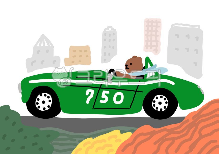 자동차,오픈카,자동차일러스트,자동차그림,동물,곰,곰일러스트,도시,드라이브,스포츠카,일러스트,그래픽,디자인,동물일러스트,교통,이동수단,illust,bear,car,carillust,design,city,animal