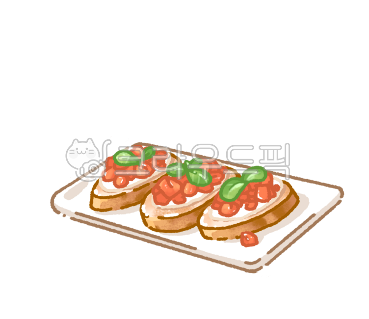 Italian food,basil,Italian cuisine,bruschetta,tomato,food illustration,cooking illustration,food,Western food,appetizer,Bruschetta,baguette